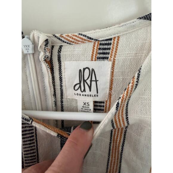 DRA Anthropologie Striped Cotton Tie Waist Romper XS - Picture 6 of 6